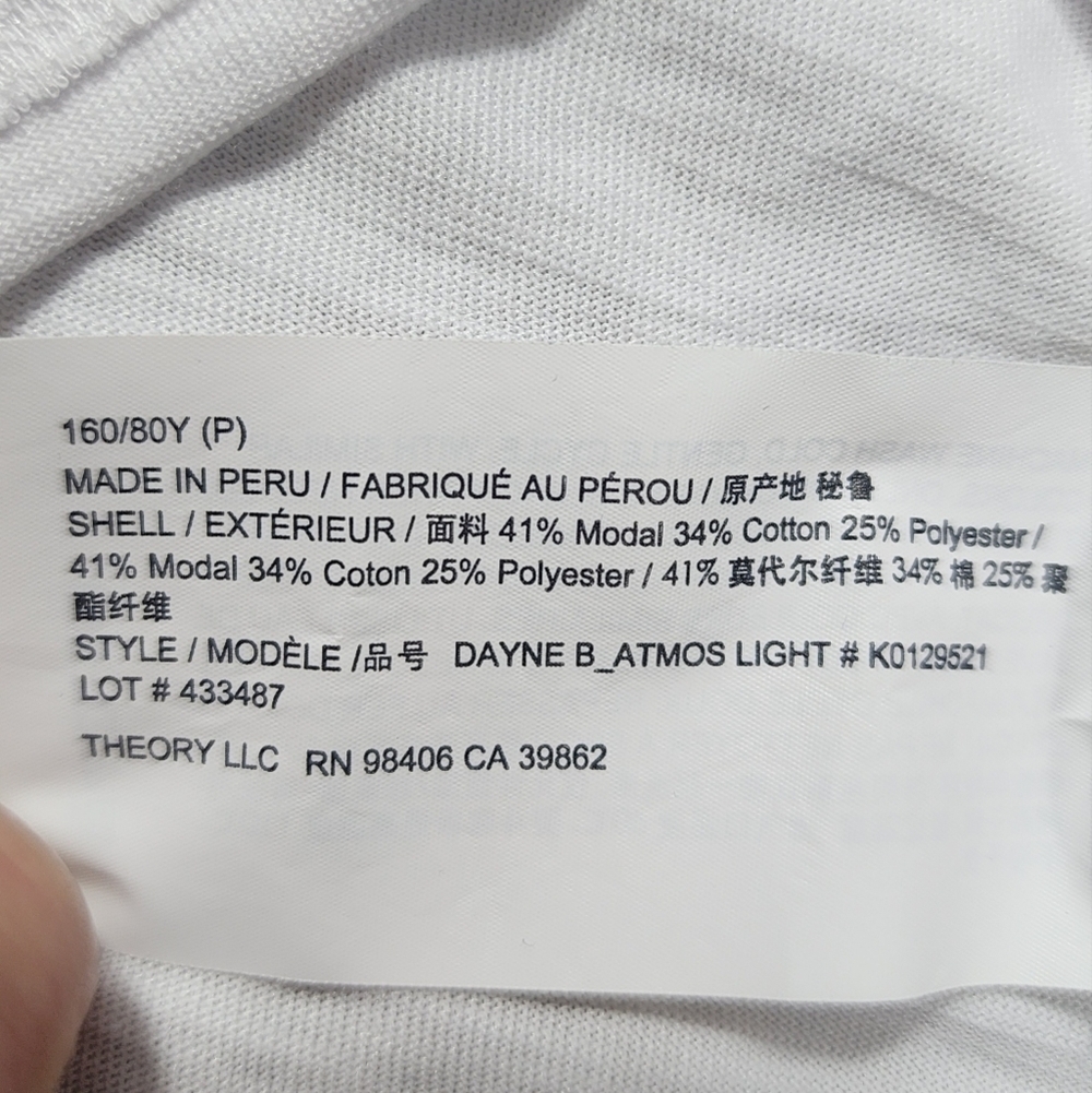Theory Easy V-Neck Short Sleeve Tshirt Size P/S (Petite) Small - Picture 7 of 7